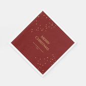 Einfache Elegant Red & Gold Confetti Frohe Weihnac Serviette (Ecke)