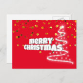 Einfache Elegant Red Gold Frohe Weihnachten (Vorne/Hinten)