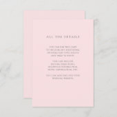 Einfache Elegant Rosa Hochzeitsgäste Details Begleitkarte (Vorne/Hinten)