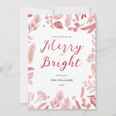 Einfache Elegant Rot Merry und Helle Weihnachten (Vorderseite)