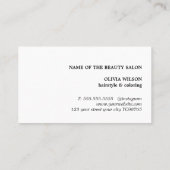 Einfache Elegant Rotes Weißes Haar Stylist Visitenkarte (Rückseite)