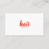 Einfache Elegant Rotes Weißes Haar Stylist Visitenkarte (Vorderseite)