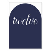Einfache Elegant Sapphire Blue Rounded Tischnummer (Rückseite)