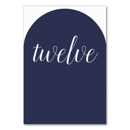 Einfache Elegant Sapphire Blue Rounded Tischnummer (Vorderseite)