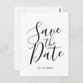 Einfache Elegant Save the Date Hochzeit Postkarte (Vorne/Hinten)