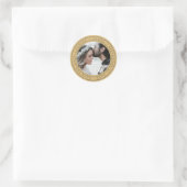 Einfache Elegant Save the Date Hochzeitsheiz-Foto Runder Aufkleber (Tasche)