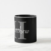 Einfache Elegant Schwarz-weiß Monogram Bold Klasse Tasse (Zentrum)