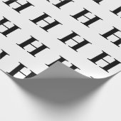 Einfache Elegant-Schwarz-weiß-Monogramm-Initial Geschenkpapier (Ecke)