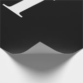 Einfache Elegant-Schwarz-weiß-Monogramm-Initial Geschenkpapier (Ecke)