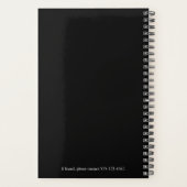 Einfache Elegant Schwarz-weiß Name Daily Planer (Rückseite)