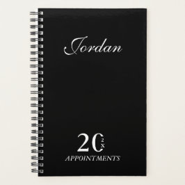 Einfache Elegant Schwarz-weiß Name Daily Planer