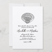 Einfache Elegant Seashell Beach Wedding Einladung (Vorderseite)