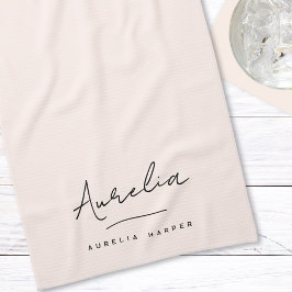 Einfache Elegant-Signatur Minimale Feminine Geschirrtuch