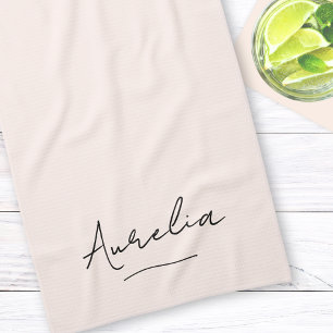 Einfache Elegant-Signatur Minimale Feminine Geschirrtuch