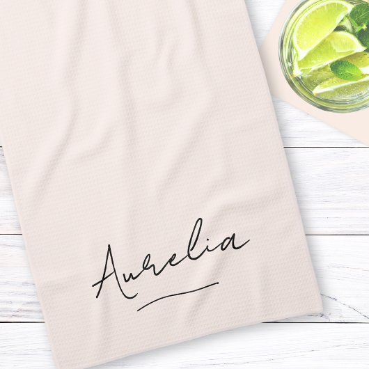 Einfache Elegant-Signatur Minimale Feminine Geschirrtuch