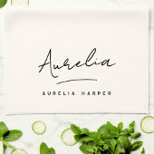 Einfache Elegant-Signatur Minimale Feminine Geschirrtuch