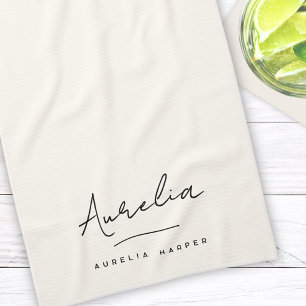 Einfache Elegant-Signatur Minimale Feminine Geschirrtuch