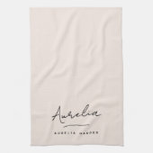 Einfache Elegant-Signatur Minimale Feminine Geschirrtuch (Vertikal)