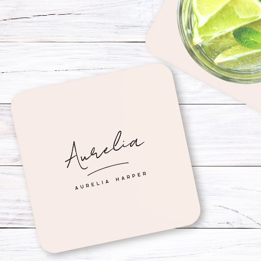 Einfache Elegant-Signatur Minimale Feminine Getränkeuntersetzer