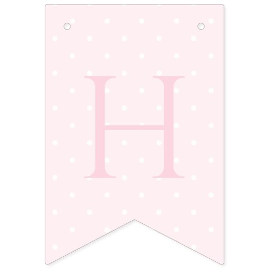 Einfache Elegant Soft Pastel Pink Bow Happy Birthd Wimpelkette (Zweite Fahne)