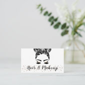 Einfache Elegant Sparkle Haar Makeup Visitenkarte (Stehend Vorderseite)