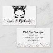 Einfache Elegant Sparkle Haar Makeup Visitenkarte (Vorne/Hinten)