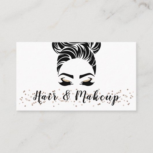 Einfache Elegant Sparkle Haar Makeup Visitenkarte (Vorderseite)