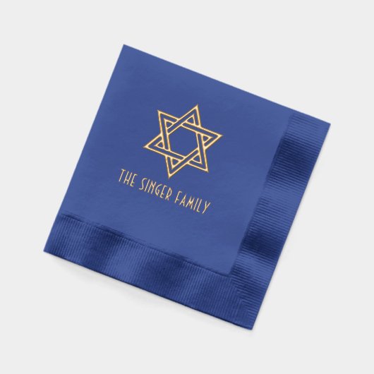 Einfache Elegant Star von David #1 Familienname Servietten Mit Folie (Links)