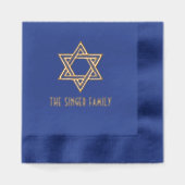 Einfache Elegant Star von David #1 Familienname Servietten Mit Folie (Vorderseite)