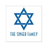Einfache Elegant Star von David #3 Familienname Permastempel (Design)