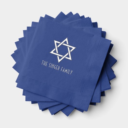 Einfache Elegant Star von David #3 Familienname Servietten Mit Folie (Insitu (Gestapelt))