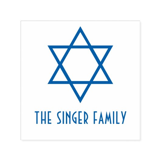 Einfache Elegant Star von David #4 Familienname Permastempel (Design)