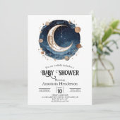 Einfache Elegant Stars Baby Dusche Einladung (Stehend Vorderseite)