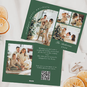 Einfache Elegant Stilvolle 5 FOTO Weihnachtsgrüße Feiertagskarte