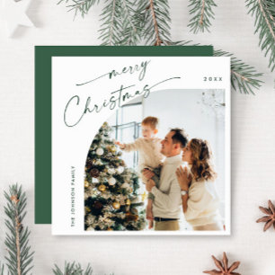 Einfache Elegant Stilvolles FOTO Weihnachtsgrüßen Feiertagskarte