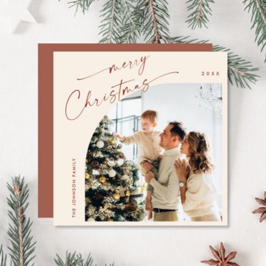 Einfache Elegant Stilvolles FOTO Weihnachtsgrüßen Feiertagskarte