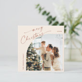 Einfache Elegant Stilvolles FOTO Weihnachtsgrüßen Feiertagskarte (Stehend Vorderseite)