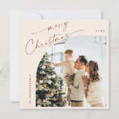 Einfache Elegant Stilvolles FOTO Weihnachtsgrüßen Feiertagskarte (Vorderseite)