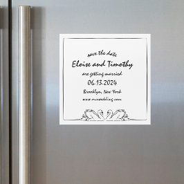 Einfache Elegant Swan Wedding Save the Date Magnet