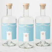 Einfache Elegant Sweet Alpaca Llama Boy Baby Dusch Alkoholflaschenetikett (Flaschen)