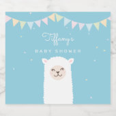 Einfache Elegant Sweet Alpaca Llama Boy Baby Dusch Alkoholflaschenetikett (Einzelnes Label)