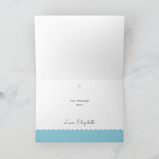 Einfache Elegant Sweet Alpaca Llama Boy Baby Dusch Dankeskarte (Innenseite)