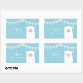 Einfache Elegant Sweet Alpaca Llama Boy Baby Dusch Rechteckiger Aufkleber (Blatt)