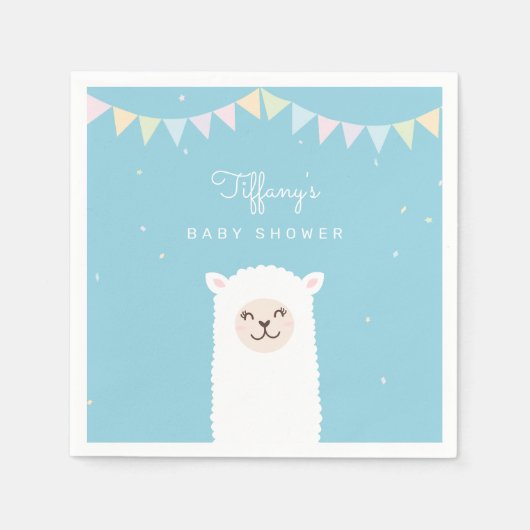 Einfache Elegant Sweet Alpaca Llama Boy Baby Dusch Serviette (Vorderseite)