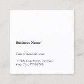 Einfache Elegant Texture Beige Berater Quadratische Visitenkarte (Rückseite)