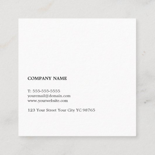 Einfache Elegant Texture Blue White Consultant Quadratische Visitenkarte (Rückseite)