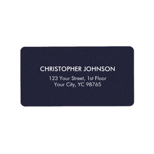 Einfache Elegant Texture Blue White Masculine Adressaufkleber (Vorne)