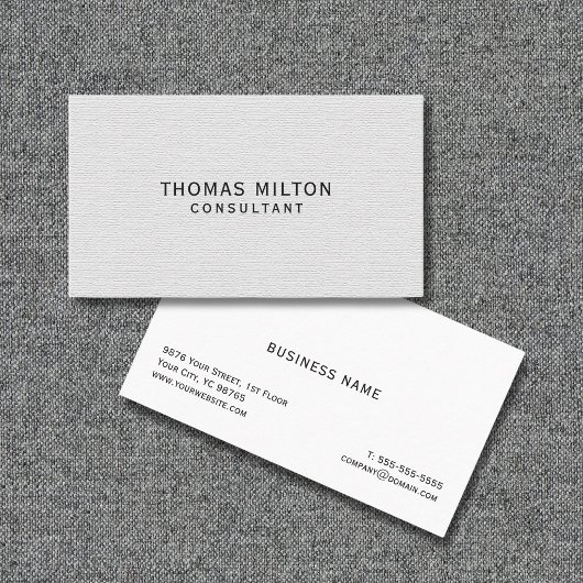 Einfache Elegant Texture Consultant Visitenkarte