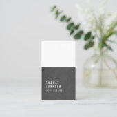 Einfache Elegant Texture Dark Gray White Consultan Visitenkarte (Stehend Vorderseite)