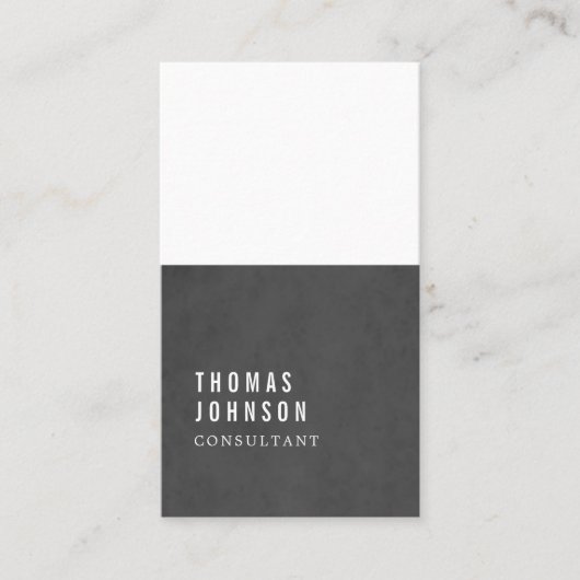 Einfache Elegant Texture Dark Gray White Consultan Visitenkarte (Vorderseite)